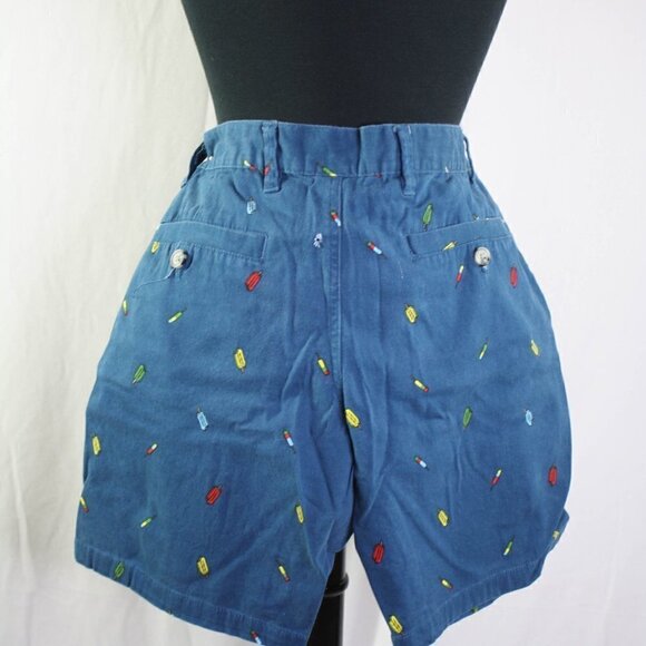 Raw Yarn Industries Shorts Stretch Twill Popsicle Print Blue Size 30 - Picture 5 of 6